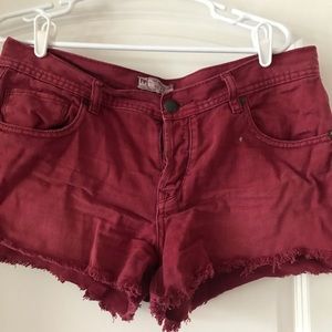 Burgundy Free People Shorts